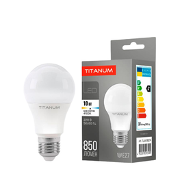 Лампа A60 10W E27 4100К 220V LED Titanum