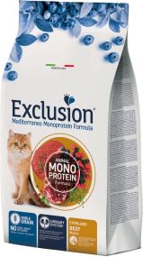 Повнораціонний сухий корм Exclusion Cat Sterilized Beef з яловичиною для стерилізованих котів 12 кг