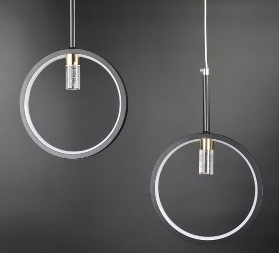 Люстра світлодіодна стельова LED світильник для квартири на стелю лед 26836 Чорний 30-150х6х80 см. | Зображення 5