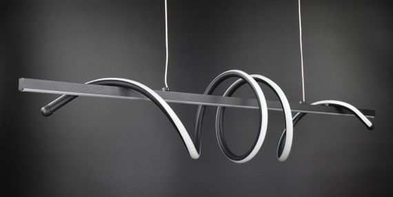 Люстра світлодіодна підвісна LED світильник для квартири на стелю лед 27014 Чорний 30-100х20х100 см. | Зображення 4