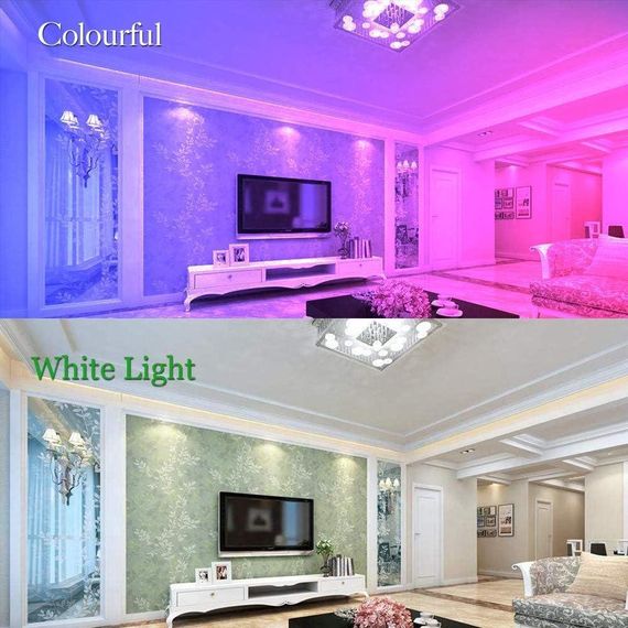 Кольорова світлодіодна лампа RGBW з регульованою яскравістю, кольорова лампа 10 Вт E27 з пультом д.у | Зображення 5