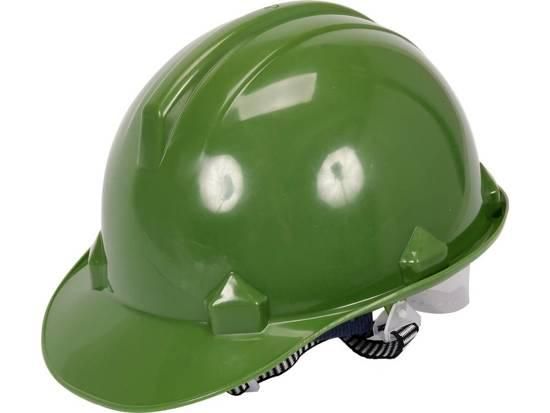 Каска для захисту голови VOREL зелена з матеріалу HDPE VR-74176