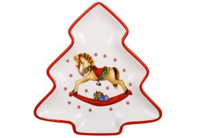 Салатное квадратное блюдо из фарфора Equine Gold: Square, 21х21 см
