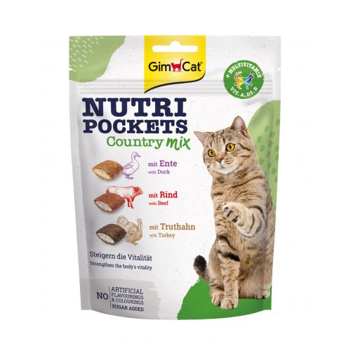 Витаминные лакомства GimCat Nutri Pockets для котов, Кантри микс 150 г