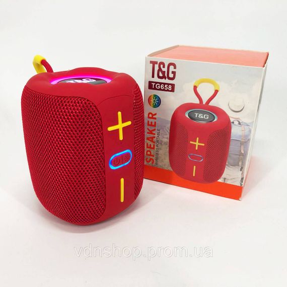 Портативна колонка bluetooth з AUX входом TG658, Bluetooth колонка з різнокольоровим підсвічуванням XG-35 | Зображення 4