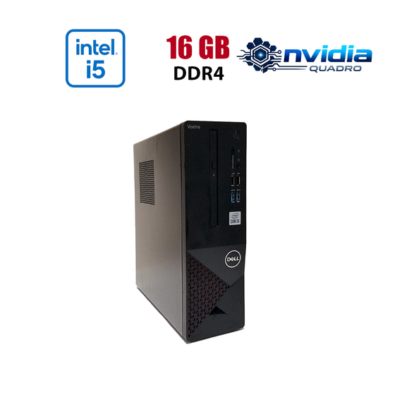 Робоча станція ПК Dell Vostro 3681 Desktop / Intel Core i5-10400 (6 (12) ядер по 2.9 - 4.3 GHz) / 16 GB DDR4 / 256 GB SSD M.2 / nVidia Quadro P1000, 4 GB GDDR5, 128-bit / Win 10 Lic б/в