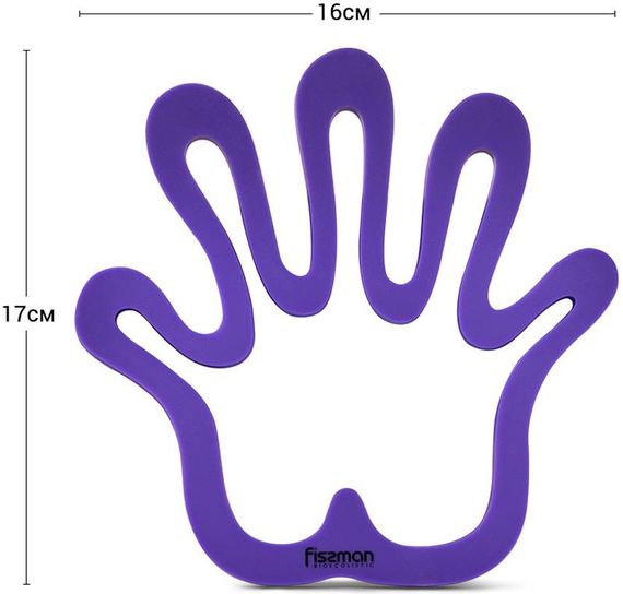 Підставка під гаряче Fissman Lilac Hand 16x17см силіконова | Зображення 1