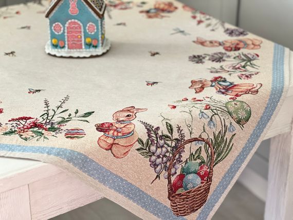 Скатертина гобеленова EASTER BEE Limaso, 97х100, Квадратна, Великодній, Без люрексу, 75% поліестер, 22% бавовна, 3% акрил, Гобелен | Зображення 5