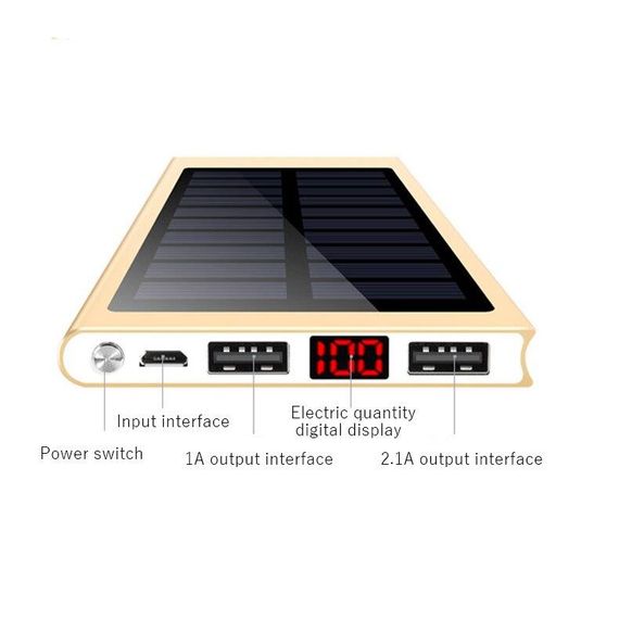 Павербанк с солнечной панелью УМБ Power Bank Solar Panel 10000mAh | Зображення 2