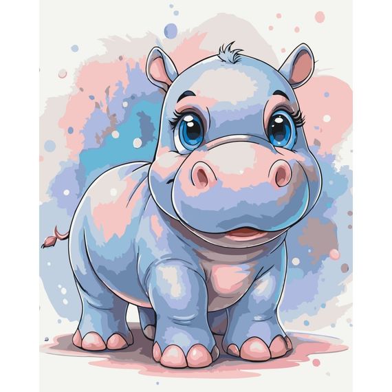 Картина по номерам "Мечтательный бегемотик" 11587-AC 40х50 см