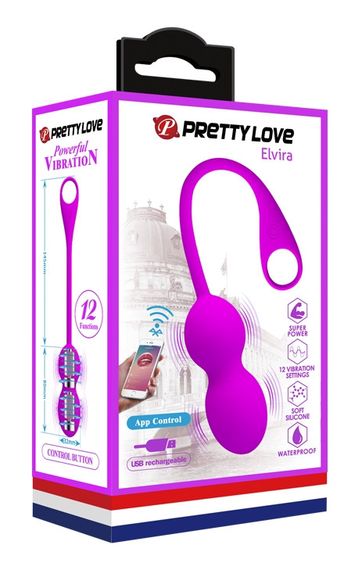 Вагинальные шарики с вибрацией и управлением с смартфона Pretty Love Elvira, BI-210212HP Sex Aura | Зображення 8