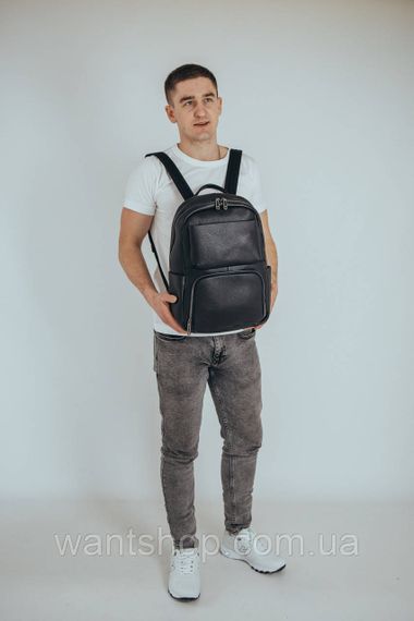 Чорний шкіряний чоловічий рюкзак Tiding Bag 9387 | Зображення 5