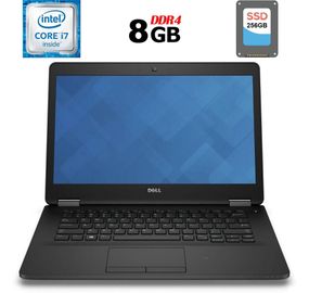 Ультрабук Б-клас Dell Latitude E7470 / 14" (2560x1440) IPS Touch / Intel Core i7-6600U (2 (4) ядра по 2.6 - 3.4 GHz) / 8 GB DDR4 / 256 GB SSD / Intel HD Graphics 520 / WebCam / HDMI / Windows 10 б/в