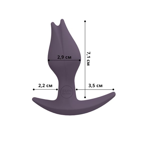 Анальная пробка Fun Factory BOOTIE FEM, фиолетовая, в виде бутона, диаметр 2,9 см, тонкий ограничитель | Зображення 1