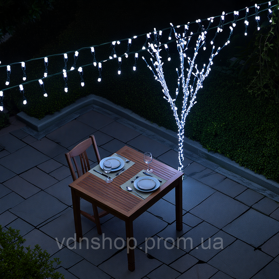 Новогодняя гирлянда уличная 30 м 300 LED с солнечной батареей черный провод Белый SB300L30MBW | Зображення 4