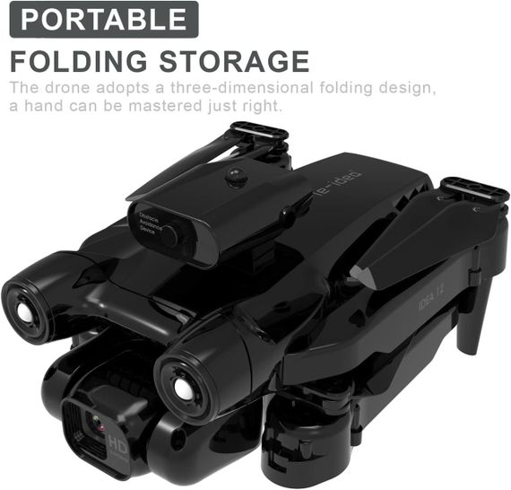 Дрон IDEA12 с 1080P камерой, коптер 360° с избеганием помех, FPV, складной квадрокоптер с сумкой le-idea | Зображення 1