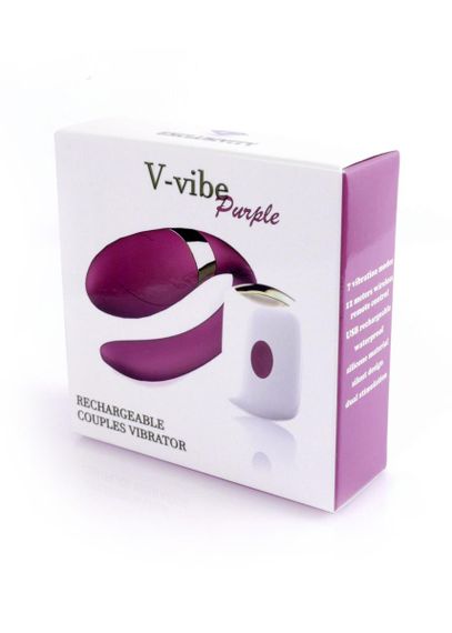 Вібратор для пар - V-Vibe Purple, USB, 7 Function, Remote Control | Зображення 4