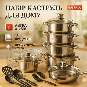 Набор кастрюль из нержавеющей стали 18, Набор кастрюль высшего качества Сборный DW-91