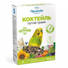 Корм Природа Коктейль для попугаев луговые травы и семена льна 500 г