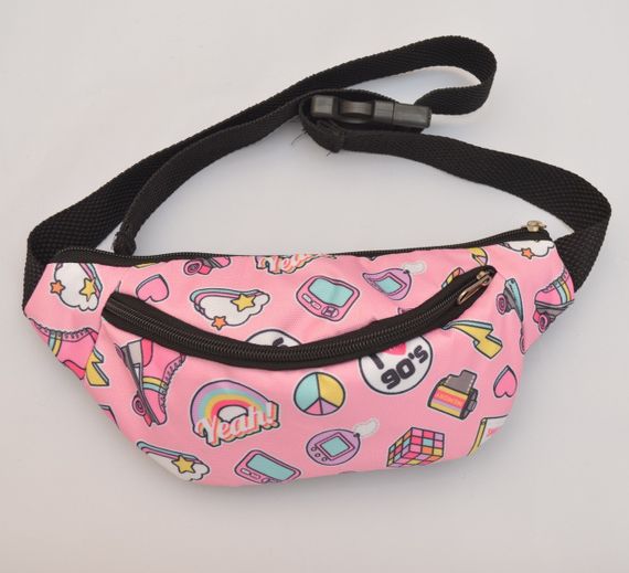 Сумка поясная бананка 4Profi Мини с принтом Игрушки с двумя отделениями 20005 | Зображення 1