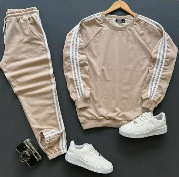 Мужской спортивный костюм тройка с жилетом AL0235 цвет бежевый размер 50/52 | Зображення 1