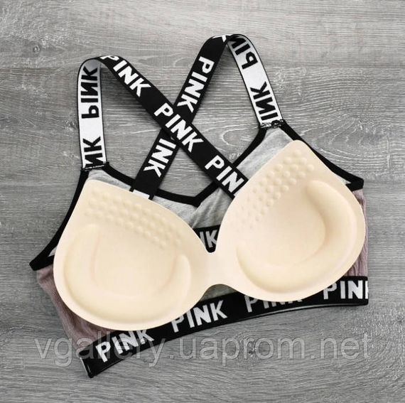 Жіночий комплект Pink, Спортивний комплект Pink", топ зі суцільним знімним поролоном-коректором. | Зображення 2