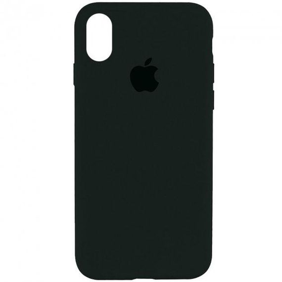 Силіконовий чохол Apple Silicone Case Black Green  для iPhone X/XS