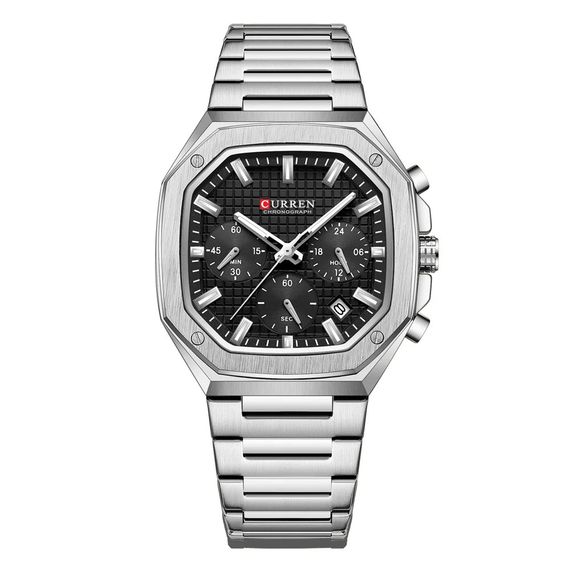 Чоловічий годинник Curren 8459 Silver-Black
