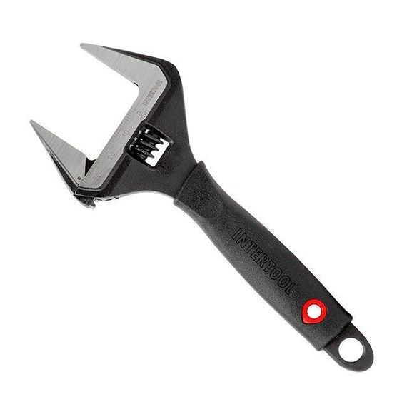 Ключ розвідний 150 мм, прогумована ручка, розведення губок 34 мм, Cr-V INTERTOOL XT-00401