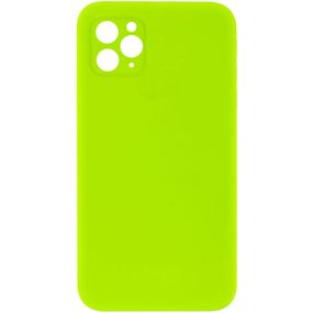Чохол Silicone Case Square Full Camera Protective (AA) NOLOGO для Apple iPhone 11 Pro (5.8") Салатовий / Neon green