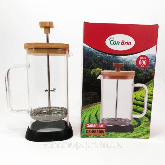 Чайник прес для чаю, Френч-прес для кухні для сервірування, Заварник трав Френч-прес з ручкою OK-41 | Зображення 8