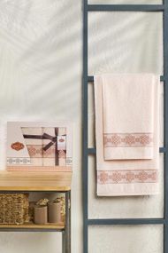 Набор махровых полотенец Marla Bellanita 2 шт: 50х90 см, 70х140 см Персиковый