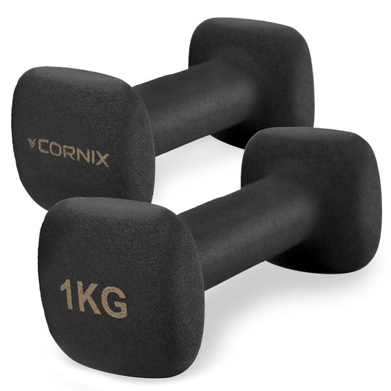 Гантелі вінілові Cornix Square 2 x 1 кг XR-0406 Black