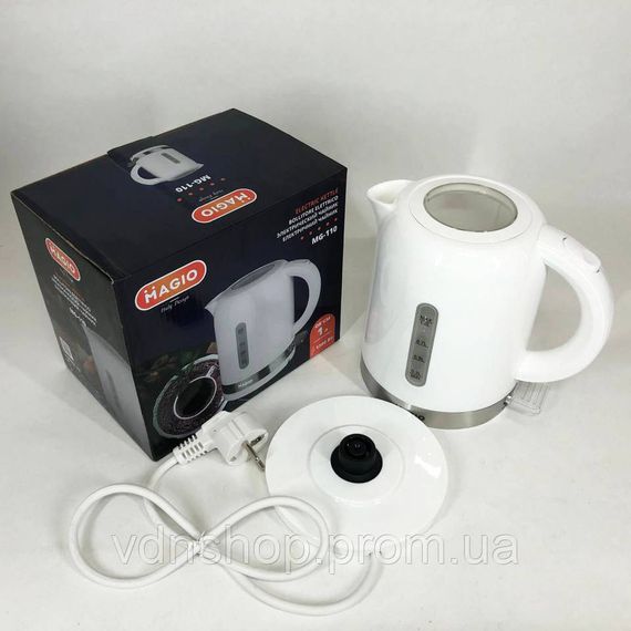 Хороший чайник для дома Magio MG-110 1 л 1360 Вт, Электрочайник нержавейка, Тихий бытовой чайник DJ-73 | Зображення 6