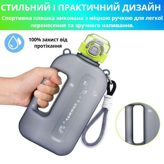Спортивна пляшка SUMMER (750 мл) — Еко-пластик BPA-free, Чорний градієнт | Зображення 4
