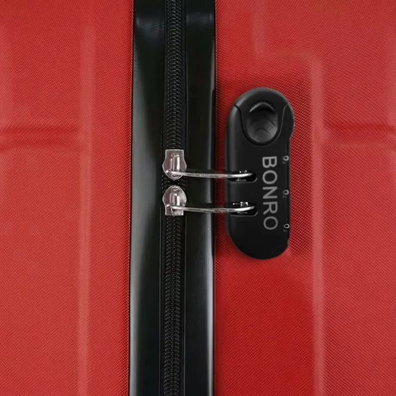 Набір валіз Bonro 2019 3 шт пластикові дорожні на колесах червоний (42401075) | Зображення 6