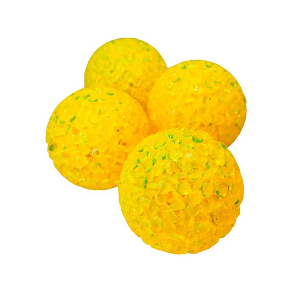 Игрушка для кошек ТМ "FOX" мяч глицериновый желтый с бубенцом, 4см, 25 шт/уп