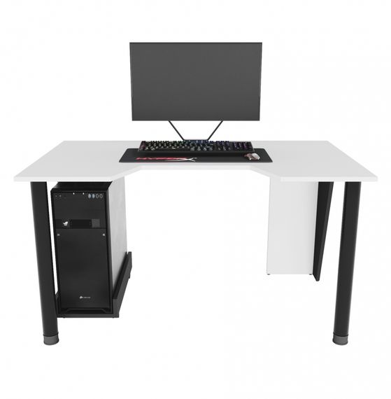 Стол геймерский ZEUS GAMER-2 белыйчерный бок | Зображення 4