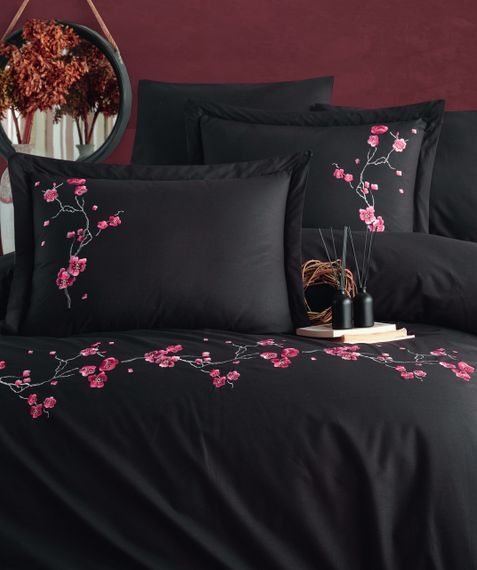 Постельное белье Maribor Elegance Poplin 200 х 220 см Sakura Siyah | Зображення 1