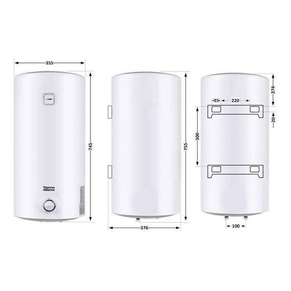 Водонагрівач електричний Thermo Alliance 50 л SLIM вертикальний, мокрий ТЕН 1,5 кВт D50V15Q1 | Зображення 1