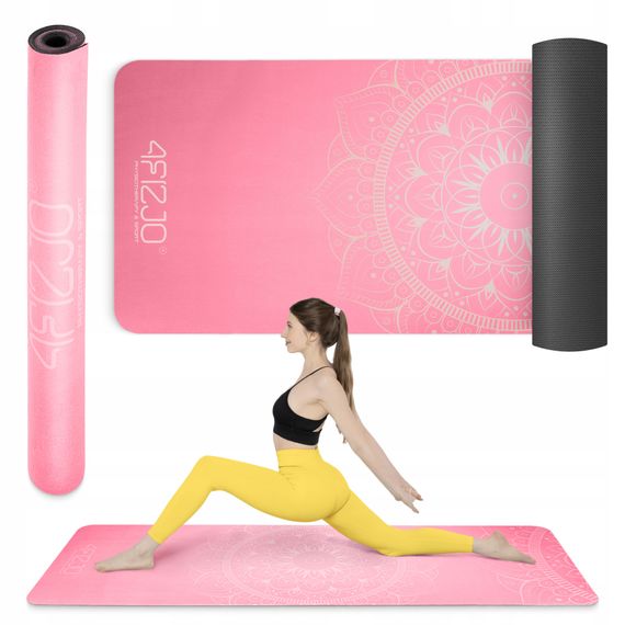 Килимок (мат) спортивний 4FIZJO замша 183 x 61 x 0.15 см для йоги та фітнесу Pink (P-5905973404419) | Зображення 9