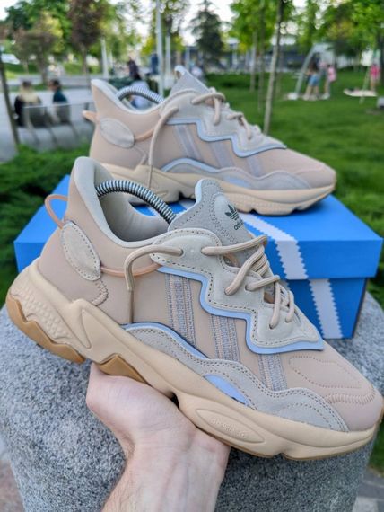 Кросівки Adidas Ozweego замшеві бежеві | Зображення 4