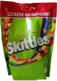Драже фруктове цукерки Skittles Sours, 160 г, Німеччина, різнобарвні скитлс