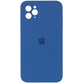Чехол Silicone Case Square Full Camera Protective (AA) для Apple iPhone 11 Pro Max (6.5") Синій/Navy Blue