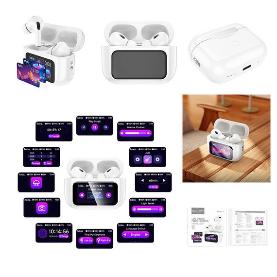 Беспроводные TWS наушники Hoco EW72 Lite Soar with Touch Screen White | Зображення 7