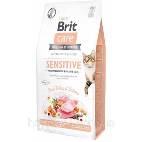 Корм сухой Brit Care Cat Grain Free Sensitive HDigestion Delicate Taste для взрослых кошек с чувствительным пищеварением с