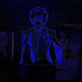 Акриловый светильник-ночник Осаму Дазай 3 синий tty-n002319