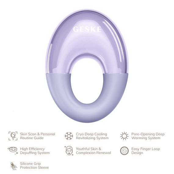 Масажер для очей GESKE Cool&Warm Eye Massager 7в1 starlight, Фіолетовий | Зображення 1