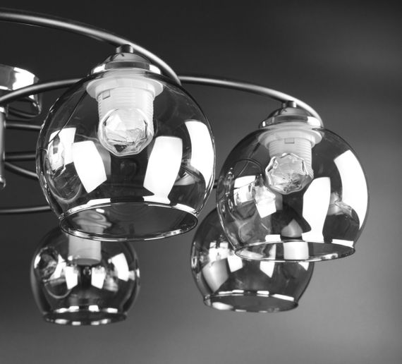 Люстра стельова на 8 лампочок 26172 Чорний 20х70х70 см. | Зображення 2