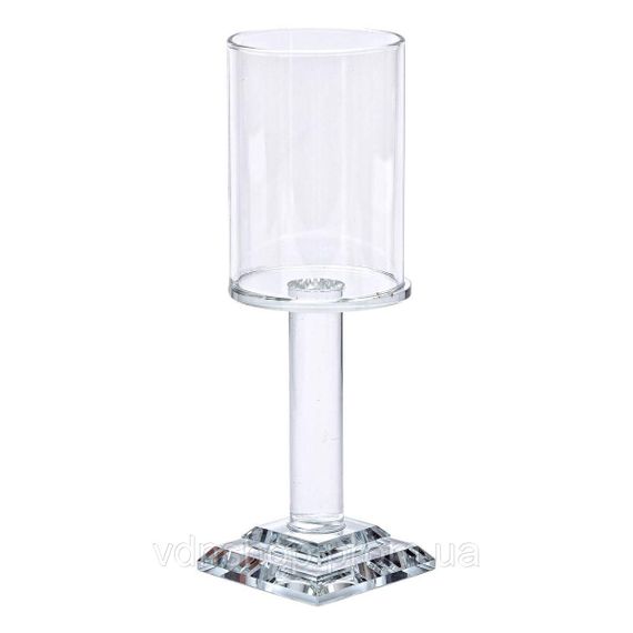 Підсвічник скляний на ніжці 6.5×20 см підсвічник келих декоративний прозорий HP-4-40S | Зображення 1